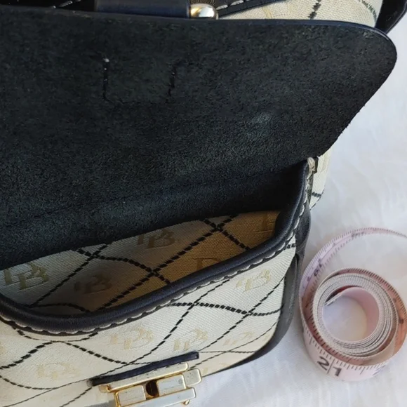 Dooney & Bourke Classic Cream Signature Canvas and Black Leather Baguette Bag - Picture 10 of 17